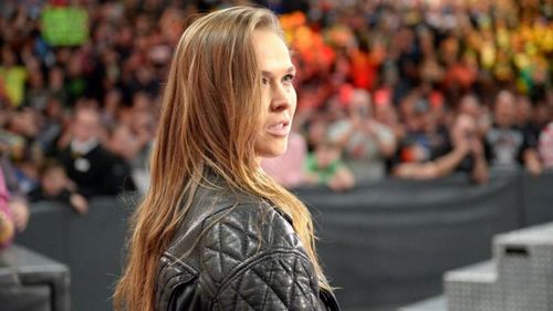 Ronda Rousey interrupts Asuka's celebration 