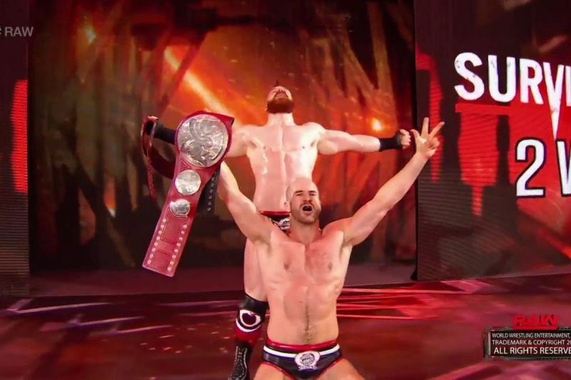 Sheamus and Cesaro winning the Raw Tag Team Championships