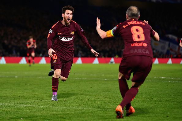 Messi combined with Iniesta to give Barcelona a crucial away goal advantage