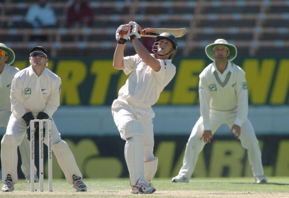 Australia&#039;s Adam Gilchrist Hits A Six Into The Sta