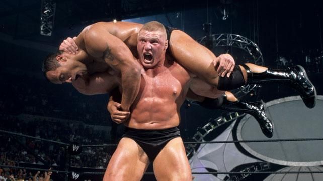 Brock Lesnar has The Rock lifted for an F-5
