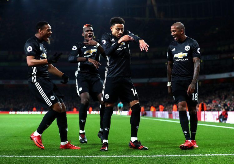 United players doing the &#039;Milly Rock&#039; dance