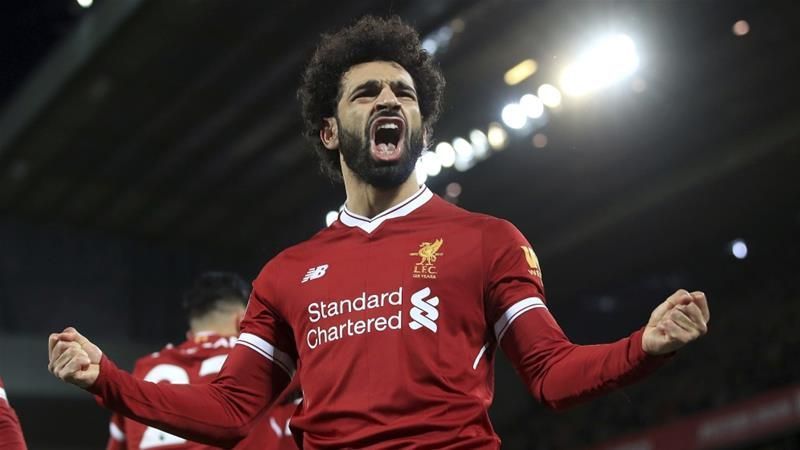 Mohamed Salah celebrates another goal 