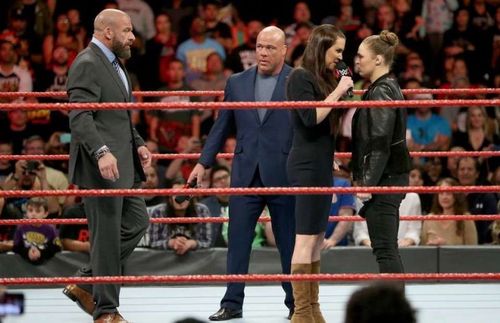 The next time we see these four in a ring together will be on the go-home show for Mania.