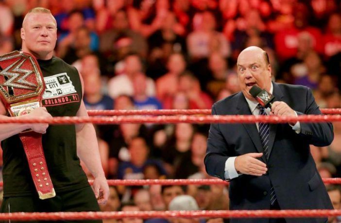 Paul Heyman &amp; Brock Lesnar with the Universal Title