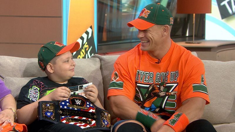 John Cena with a young, ailing fan on the Today show.