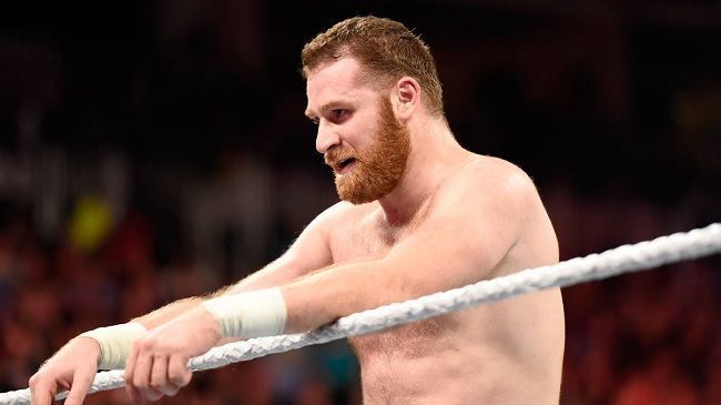 Sami Zayn staring down his opponent 