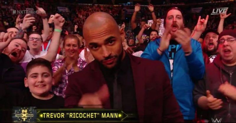 Ricochet in the crowd at an NXT Takeover 