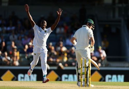 Rabada sending off the Australian captain Steven Smith after dismissing him in the first innings at Port Elizabeth