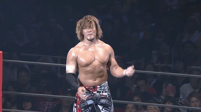 Hiroshi Tanahashi playing the air guitar!