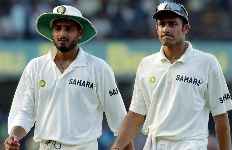 Anil Kumble and Harbhajan Singh, two of India's top spinners