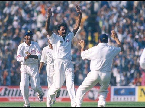 Match figures of 13 for 131 runs at Kolkata, 1999