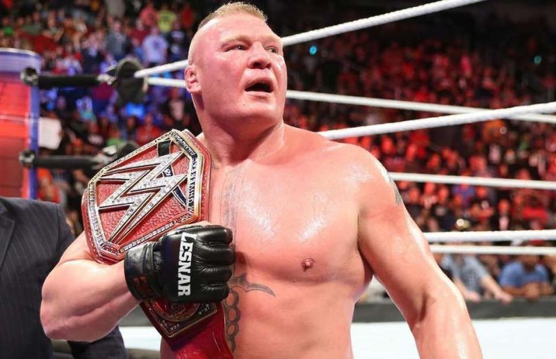 Brock Lesnar with the Universal Championship