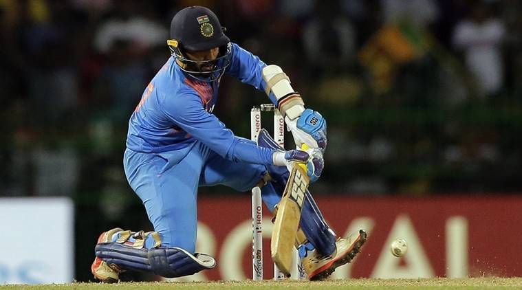 Karthik during his match-winning knock in the Nidahas Trophy Final