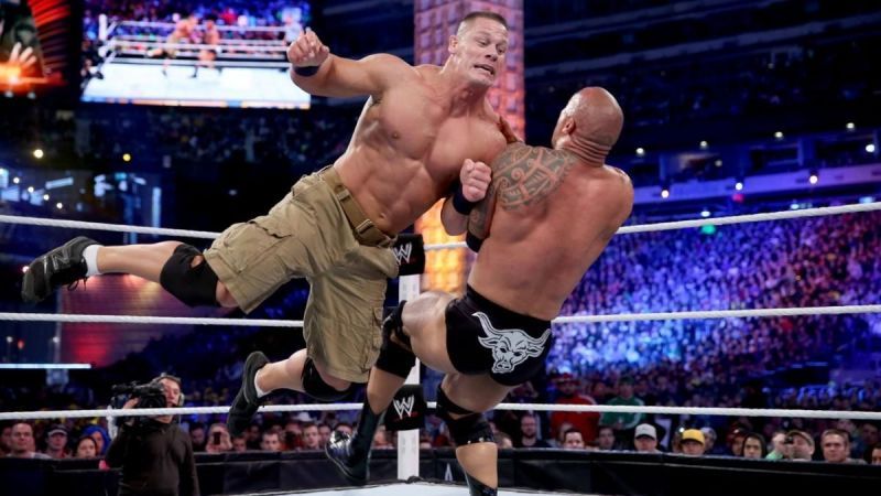 The Rock and John Cena faced off in a match