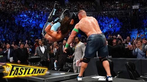 Image result for wwe fastlane 2018 cena losses in the corner