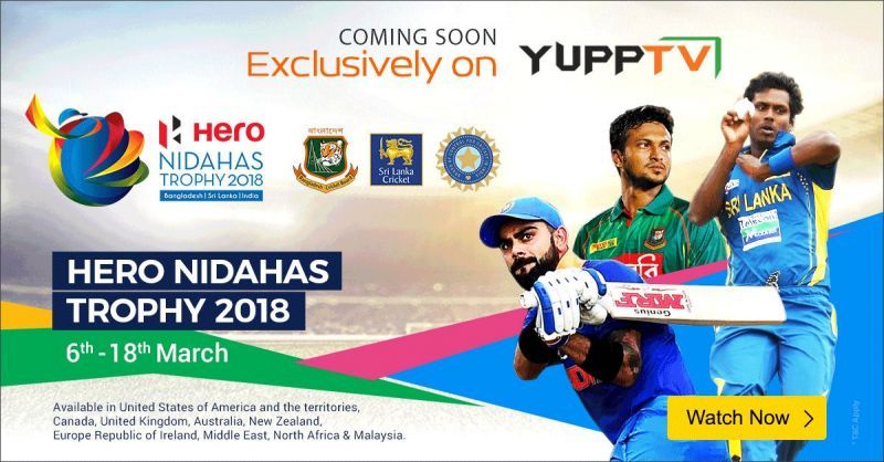 ETeams participating &acirc; India, Bangladesh, and Sri Lanka &acirc; T20 cricket series will be exclusively live streamed on YuppTVnter caption