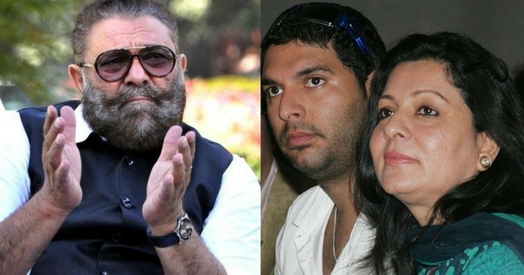 Yograj Singh (left) with Yuvraj and Shabnam Singh (right)