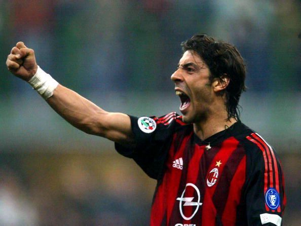 Manuel Rui Costa of AC Milan celebrates as his team score