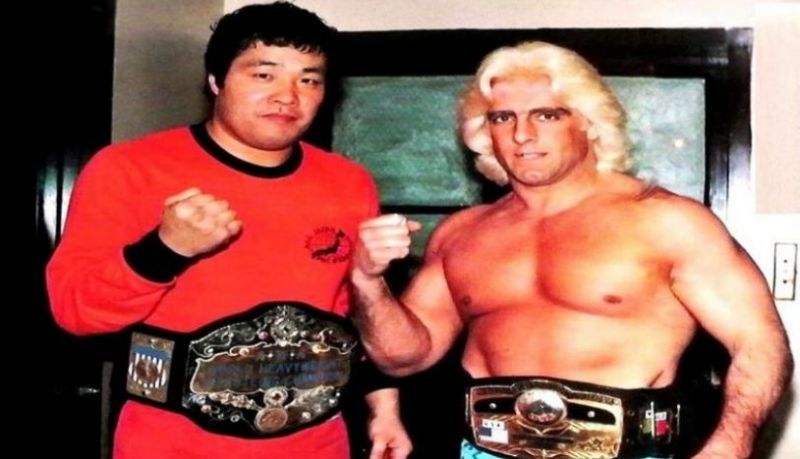 Jumbo Tsuruta with Ric Flair