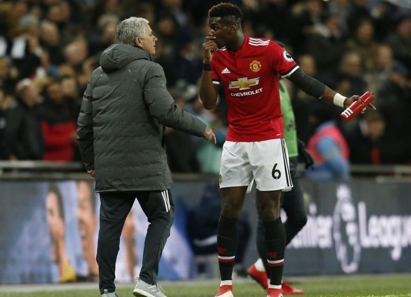Jose Mourinho and Paul Pogba clashed on the pitch against Tottenham