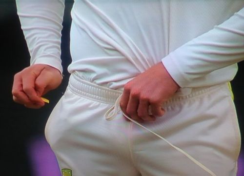 Bancroft seemed to have tampered the ball with a yellow item in his pocket and then put the object inside his underpants