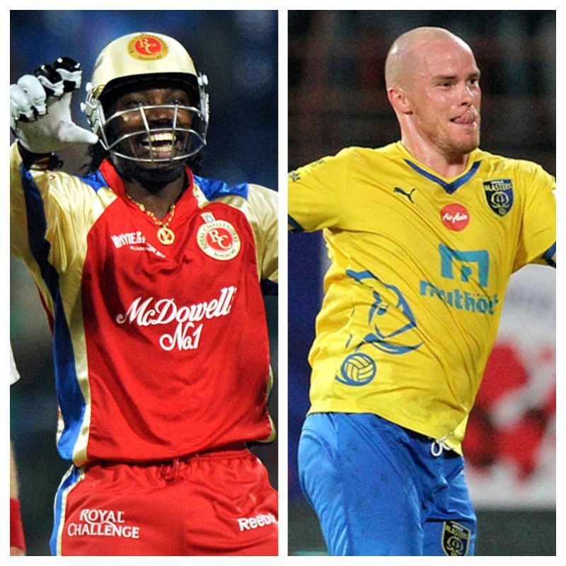 Chris Gayle and Iain Hume