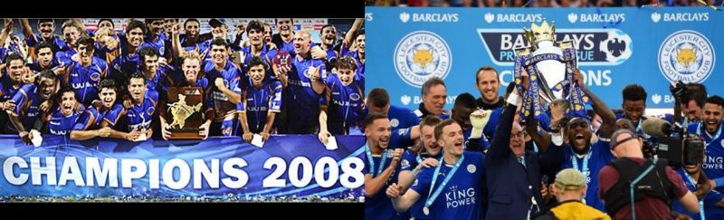 The Rajasthan Royals and Leicester City lifting their only trophy in history