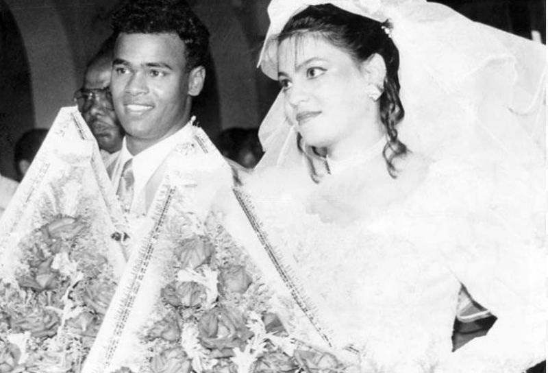 Kambli with his first wife Noella