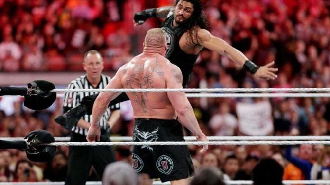 Image result for wwe reigns destroys lesnar