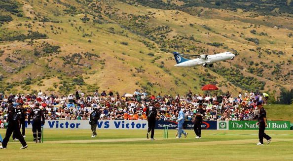 An Air New Zealand plane takes off from Queenstown