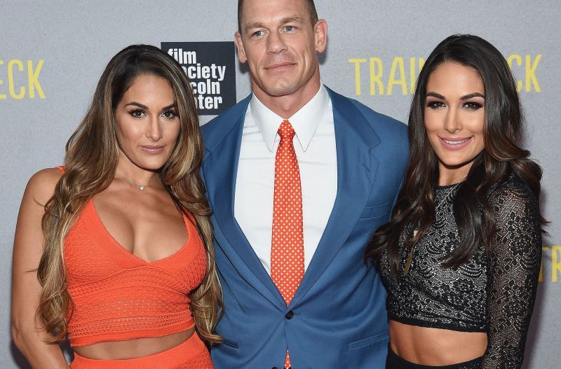 Nikki Bella (Left) and John Cena (Center) were in a relationship since 2012