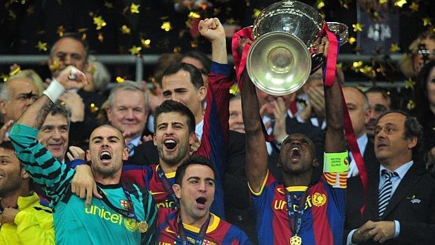 Abidal with the Champions League title