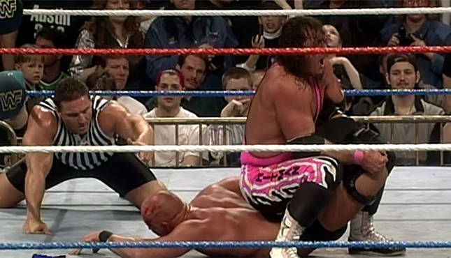 Bret Hart goes from frustrated babyface to evil heel in the span of 30 minutes.