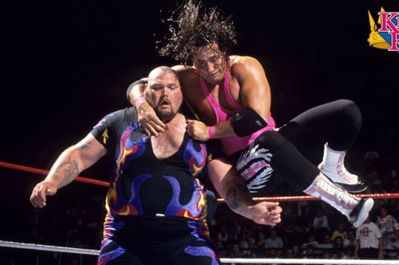 Bret Hart bulldogs Bam Bam to become the King.