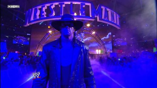 A classic image from a Wrestlemania tradition: Undertaker's walk to the ring.