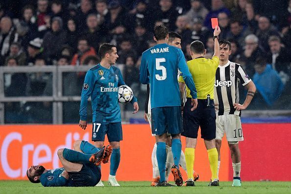 Paulo Dybala red card Juventus Real Madrid