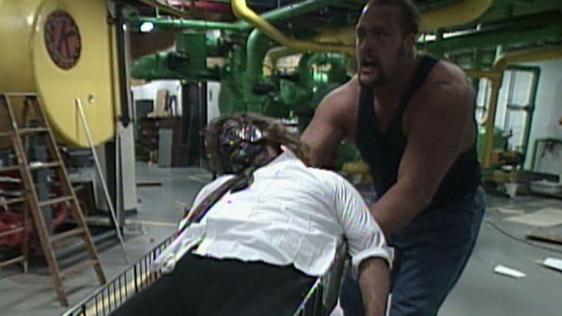 This match is far more cleaned up than the original Boiler Room Brawl, and far more entertaining than the first Mankind-Big Show one-on-one match.