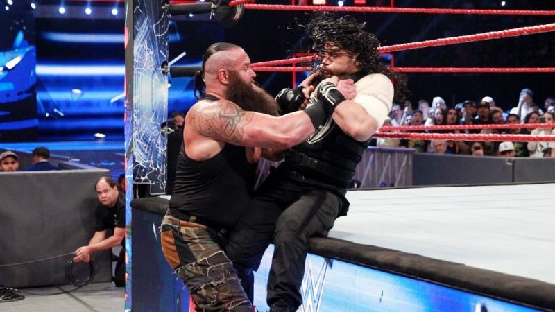 Braun Strowman takes on Roman Reigns in a match 