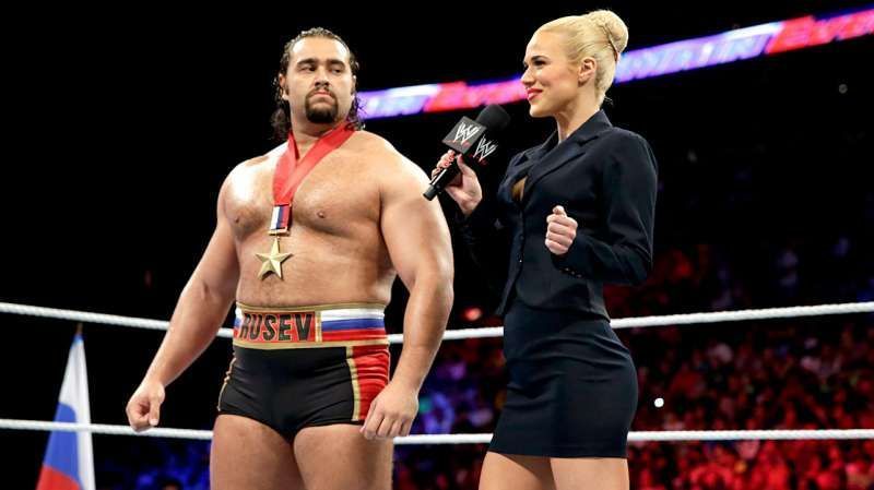 Lana and Rusev during their original heel run as 