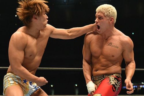 Kota Ibushi and Cody Rhodes during their WK 12 match 