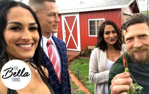 Brie Bella (second from right) spoke in detail about helping Nikki Bella & John Cena through their breakup