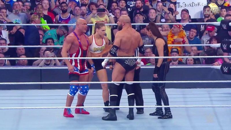 Ronda Rousey had a great showing against Triple H and Stephanie McMahon