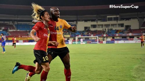 Katsumi celebrates his goal