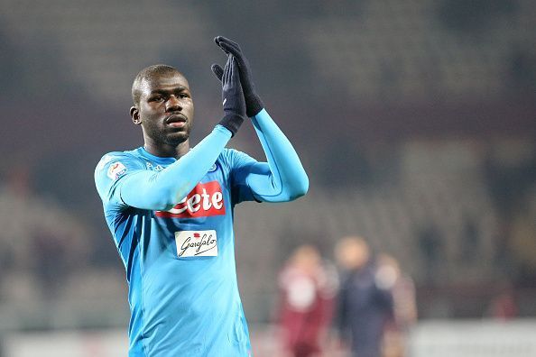 Kalidou Koulibaly  of Ssc Napoli celebrates victory after...