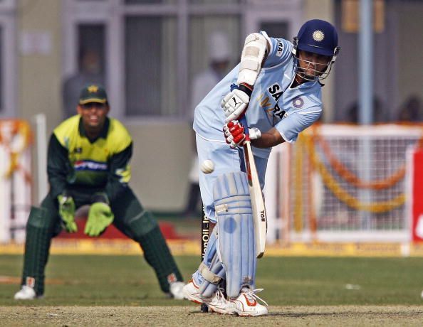 India cricketer Saurav Ganguly plays a s