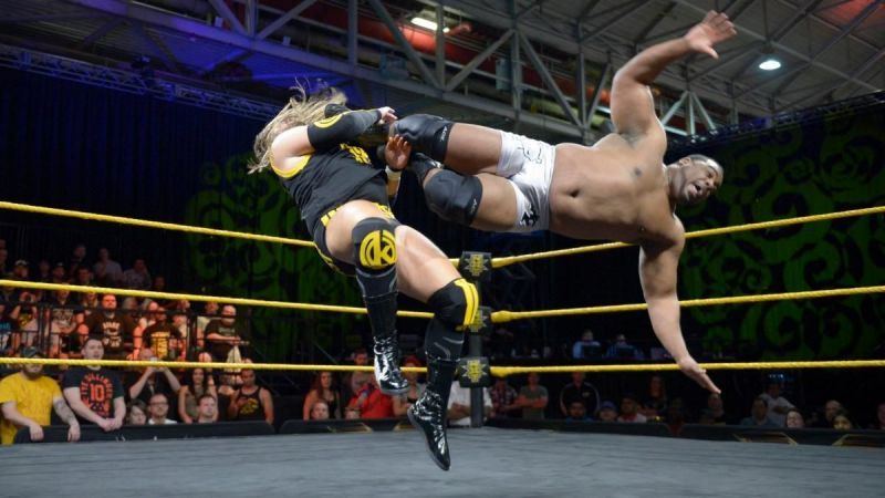Keith Lee takes on Kassius Ohno during their match at Axxess