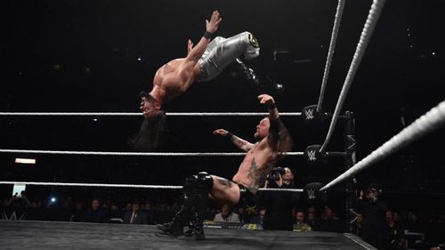 Almas during his NXT Championship match against Aleister Black