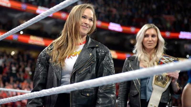 Image result for vince mcmahon ronda rousey and charlotte