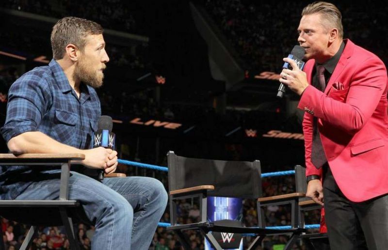 Daniel Bryan (left) confronting The Miz 